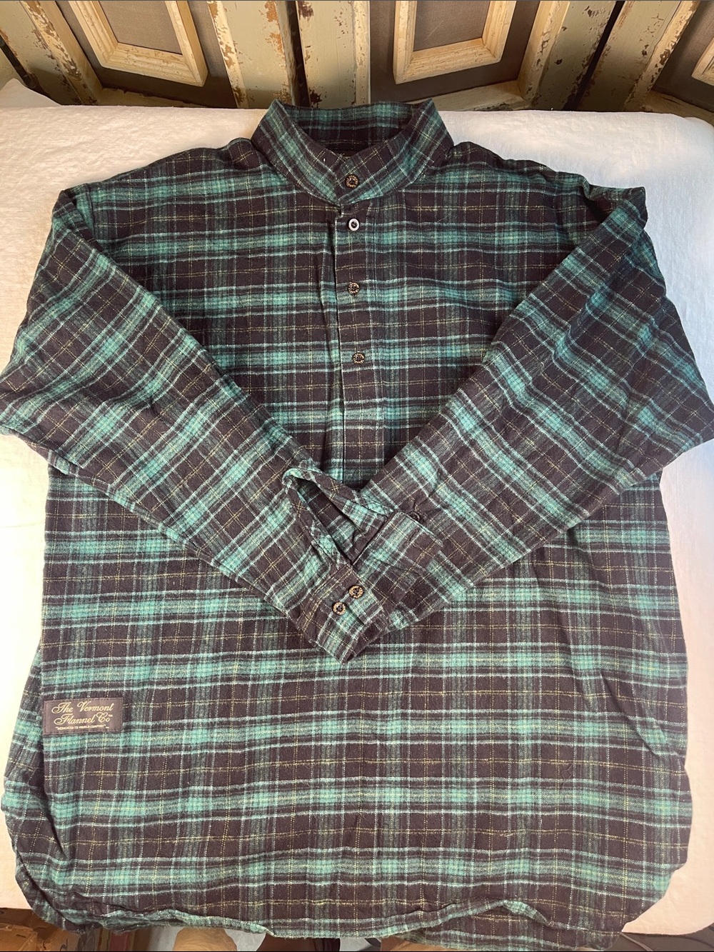 Men's Teal and Black Plaid Button-Down Shirt